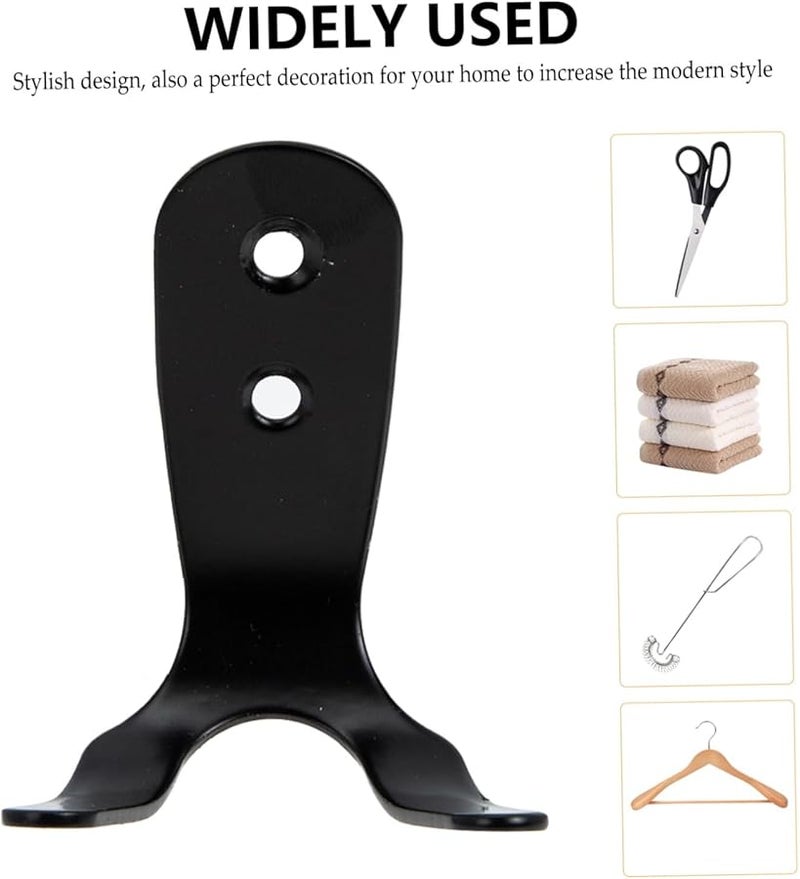 Retro U Shaped Wall Coat Hooks Matte Dark Steel Heavy Duty Rust Resistant Vintage - Image 4